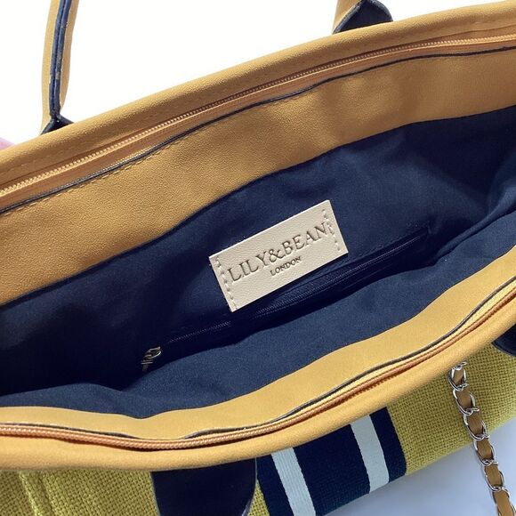 Lily&Bean London The Lily Canvas Medium Monogrammed Fabric Box Bag - Picture 5 of 14